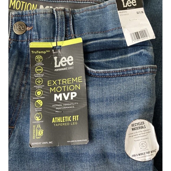 Lee Jeans Extreme Motion MVP Athletic Fit Tapered Leg Performance Series 32x36 - Picture 8 of 11